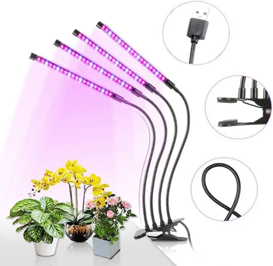 Grow Light Full Spectrum Clip Lamp with Timer & Dimmable