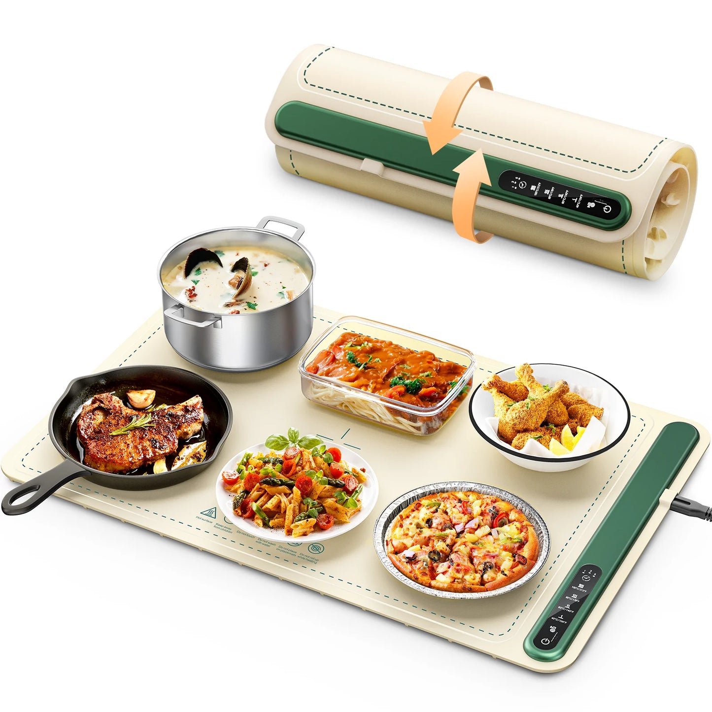 Fast Heating Silicone Pad - Roll Up Hot Plate, Table Safe