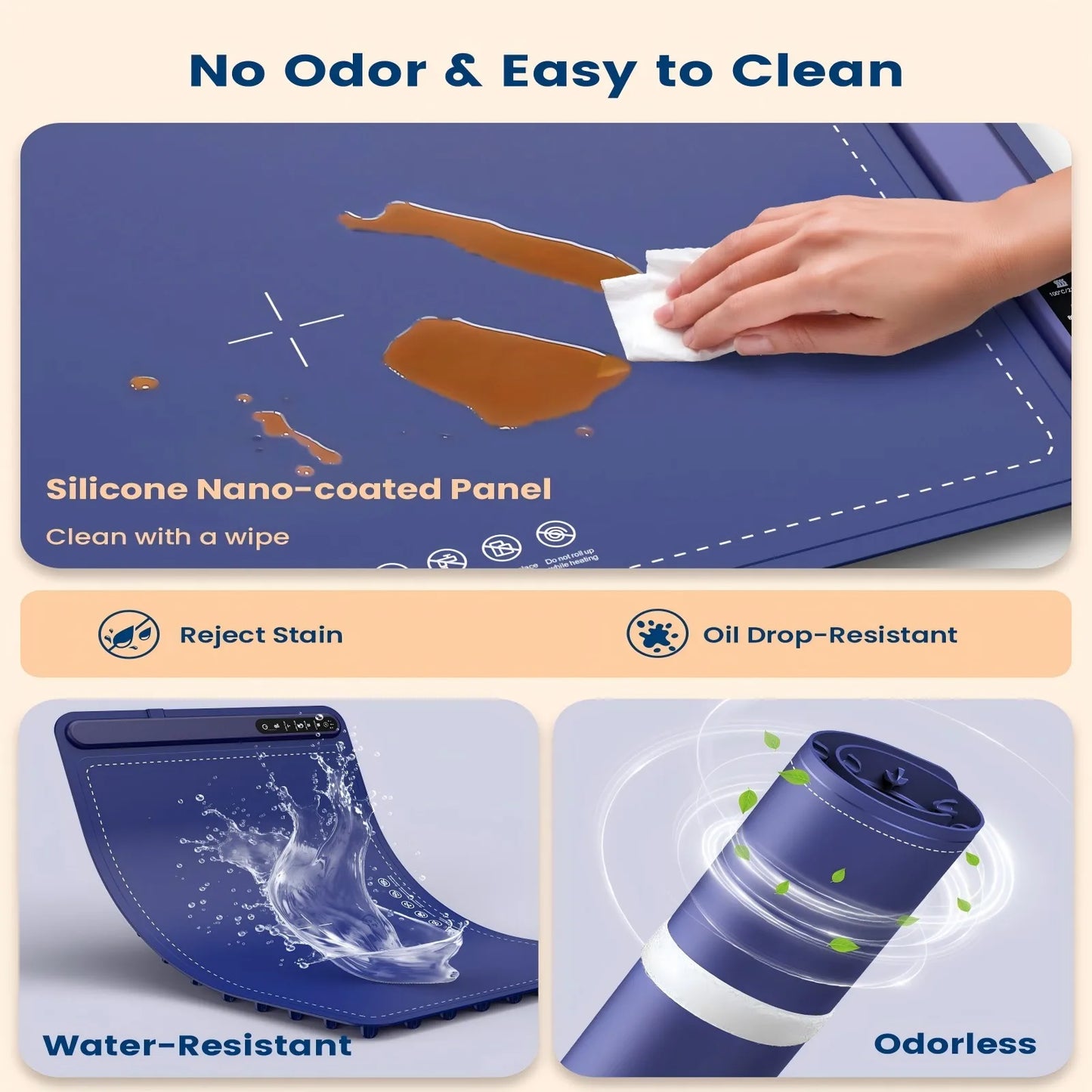 Fast Heating Silicone Pad - Roll Up Hot Plate, Table Safe
