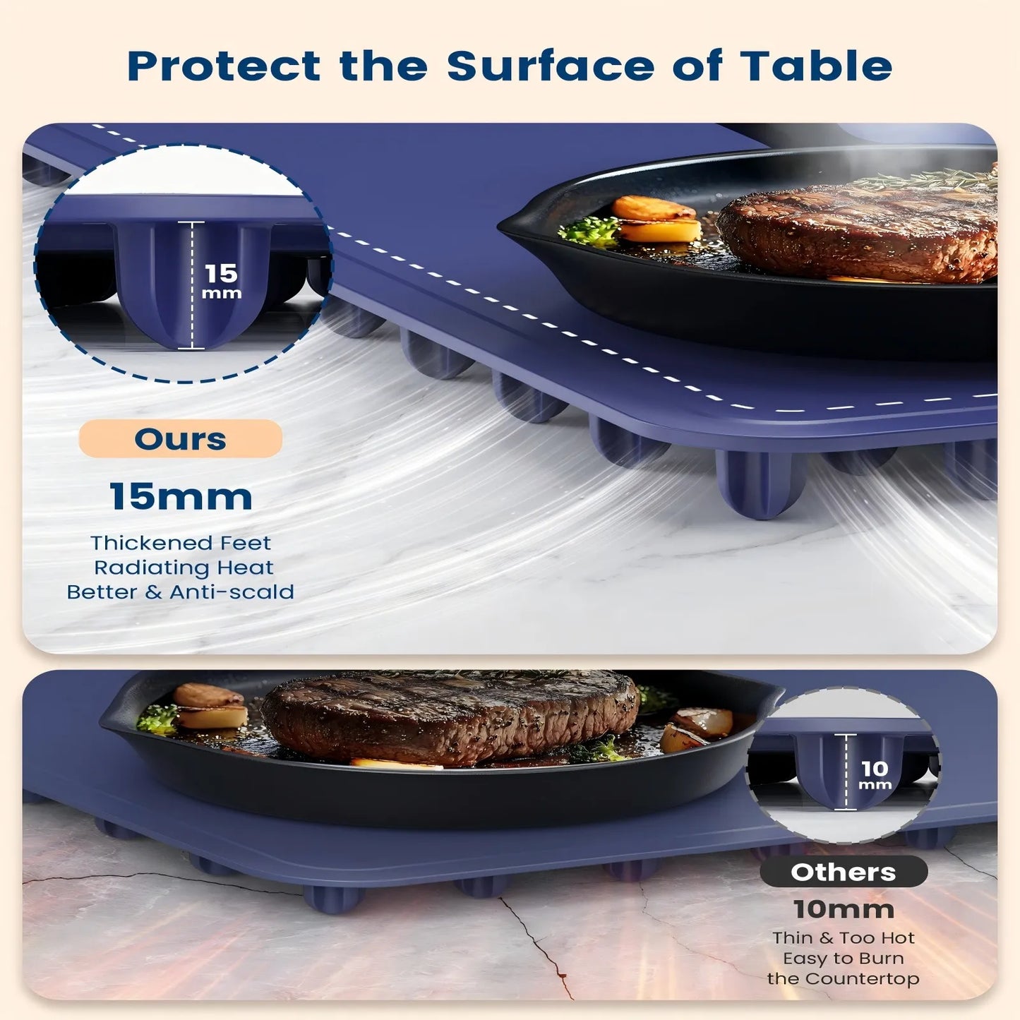 Fast Heating Silicone Pad - Roll Up Hot Plate, Table Safe