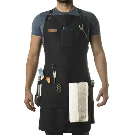 Chef Apron Multi-Pocket Canvas for Kitchen & Garden